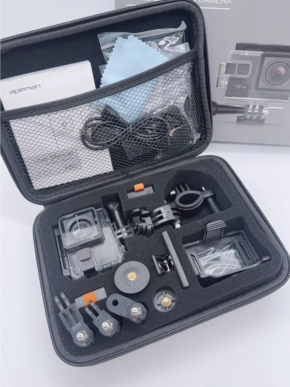 Apeman A80 Action Camera 4K Ultra HD Wi-Fi Control 40m Waterproof Time-Lapse SS2